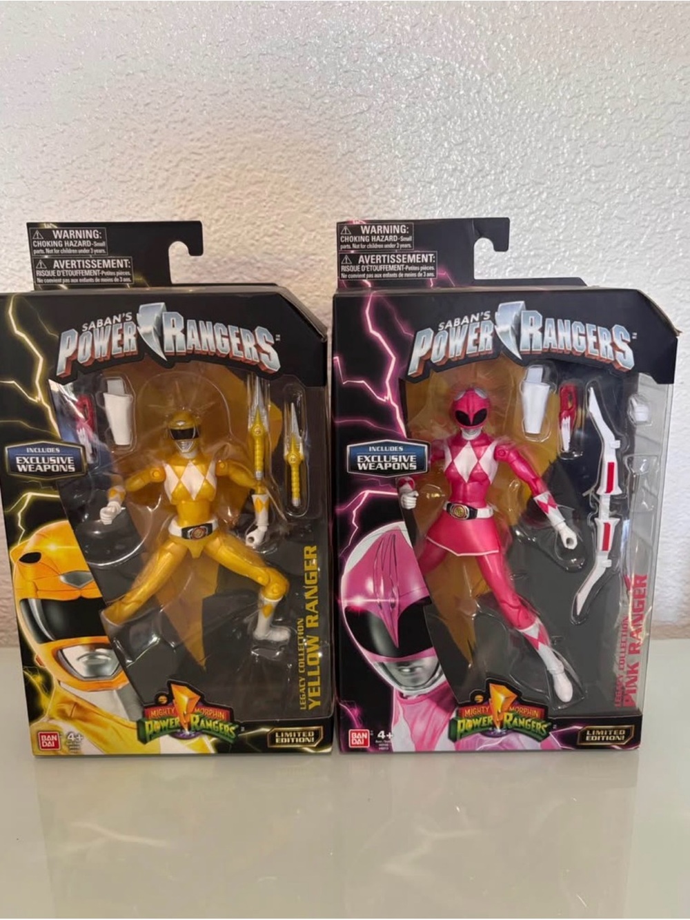 VINTAGE Mighty Morphin Power Rangers Legacy Collection Set- Pink & Yellow Ranger